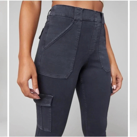 SPANX Women’s Stretch Twill Ankle Cargo Pant Jogger Washed Black NWT Size S & XS - Picture 3 of 14